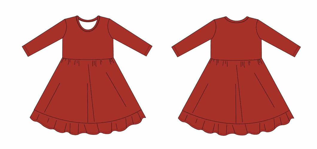 Solid Red Girls Dress