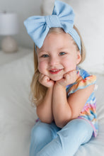 Load image into Gallery viewer, Solace Skies Light Blue Big Bow Headband
