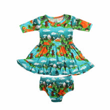 Load image into Gallery viewer, Camping Critters Girls Dress with bottoms
