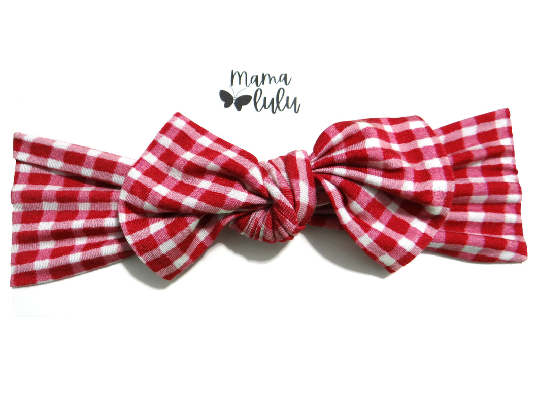 Friendly Farm Red Gingham Headband